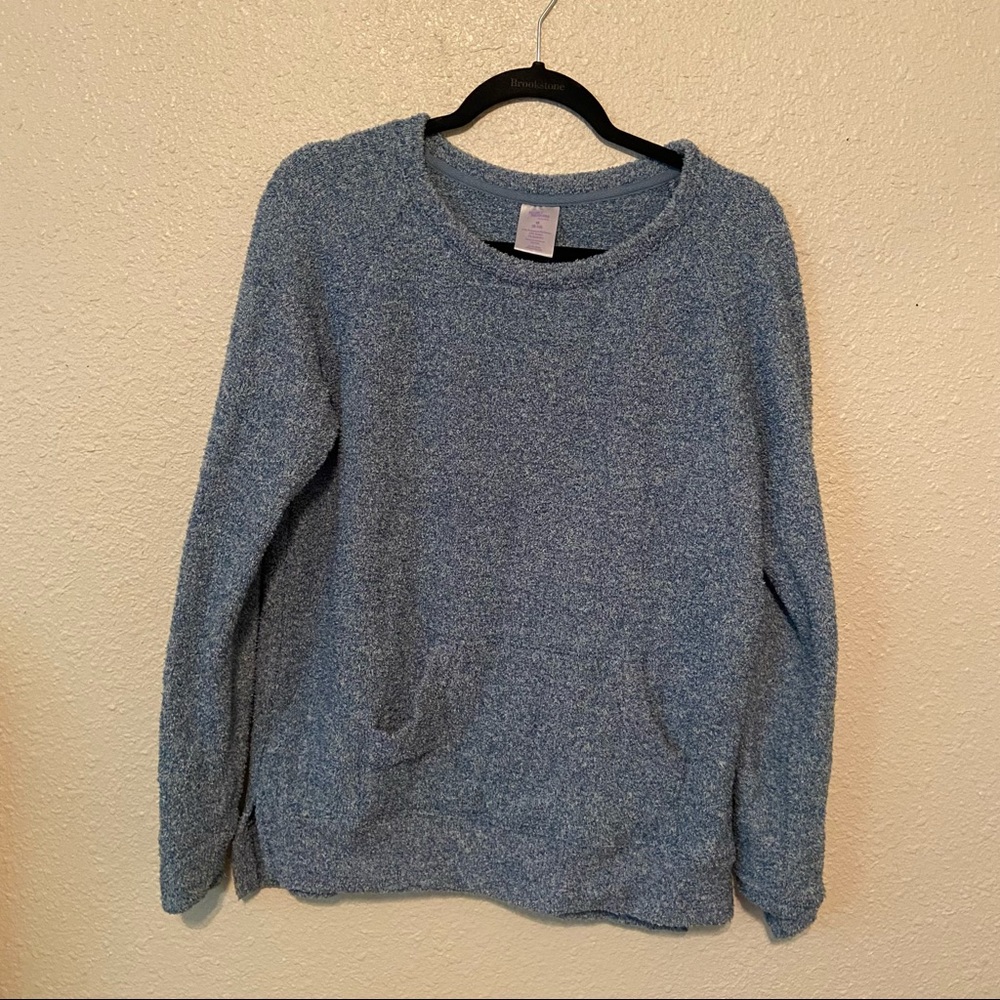 Blue Fuzzy Matching Pajama Set
